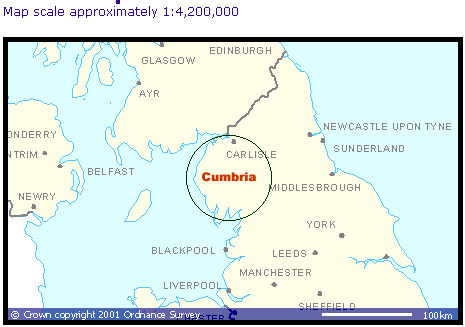 map of Northern England