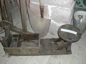 mysterious wooden box with a turntable at one end